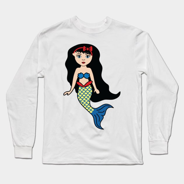 Princess Themed Mermaid Long Sleeve T-Shirt by PLLDesigns